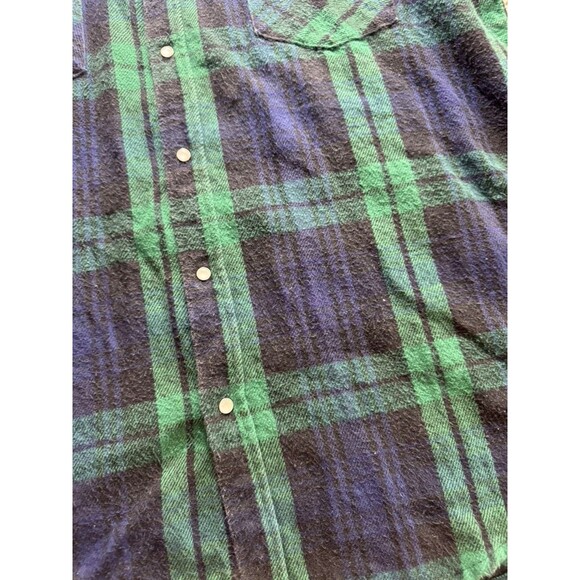Vintage Codet Shirt Mens Large Tall Green Flannel Plaid Made in Canada Workwear - Picture 5 of 12